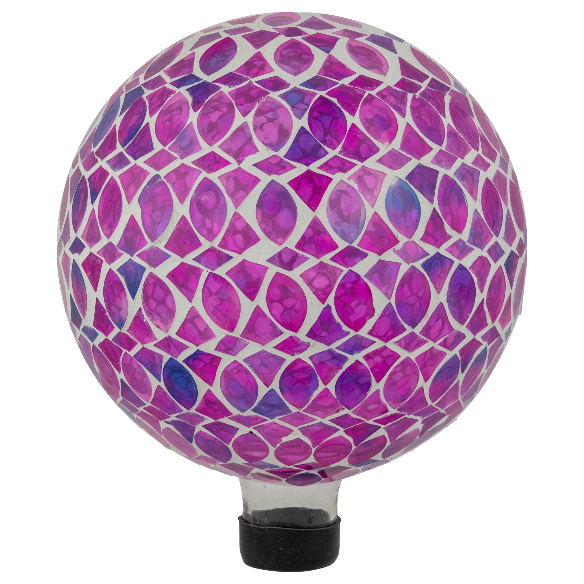 10" Purple, Pink & White Iridescent Mosaic Outdoor Garden Gazing Ball
